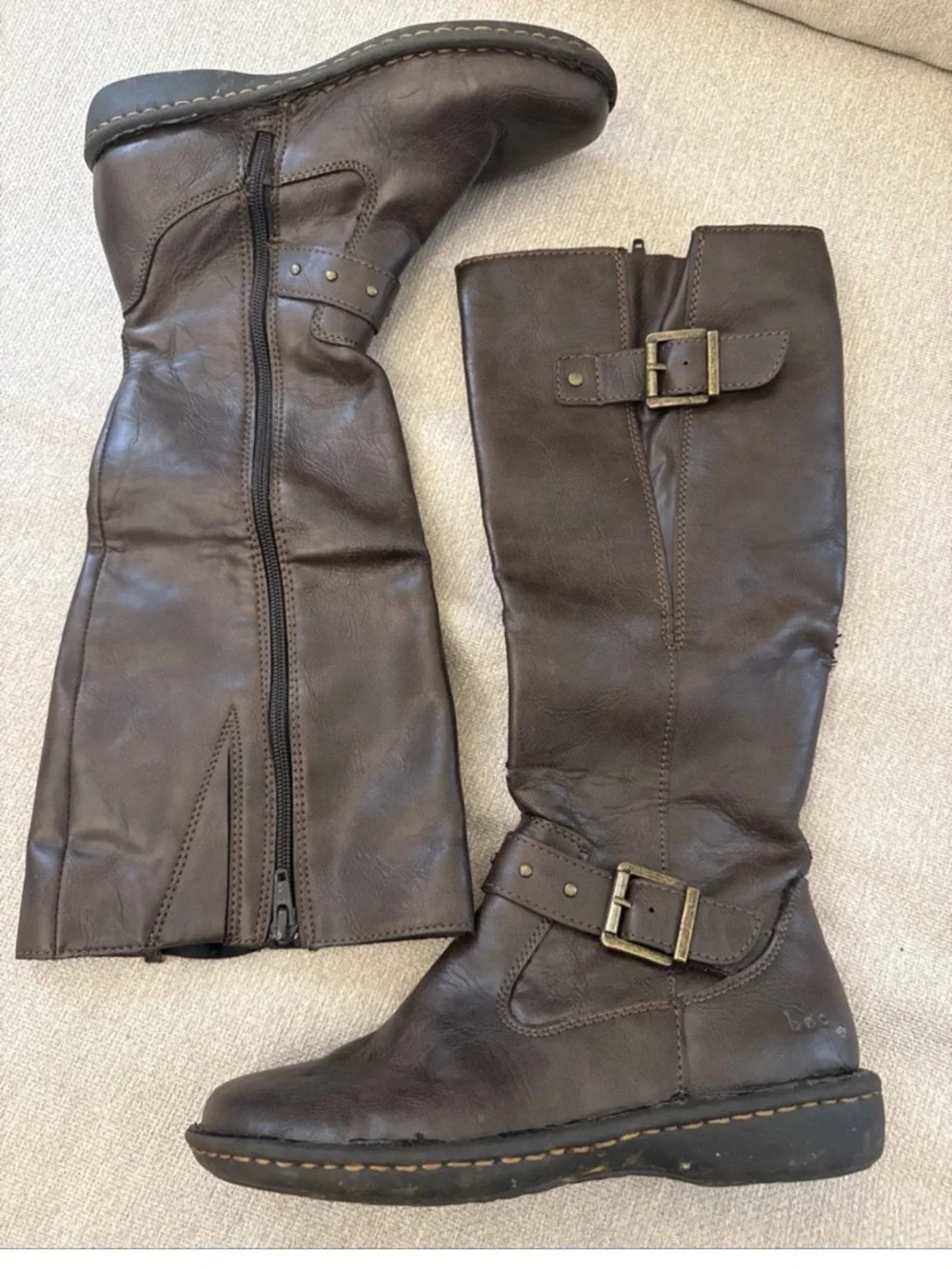 Born BOC Austin Riding Boots Brown Women’s Size 6.5 Side Zipper
